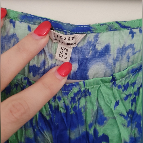 Jigsaw Silk Mix Green and Blue Top - Picture 3 of 8